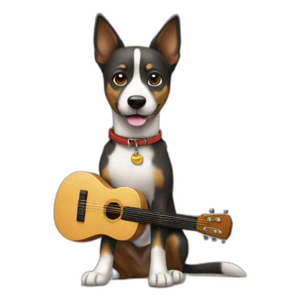 chien debouyt qui fait du youkoulele sticker