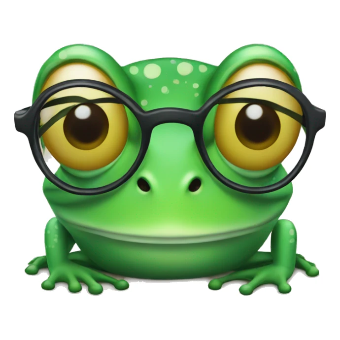 Frog with glasses sticker