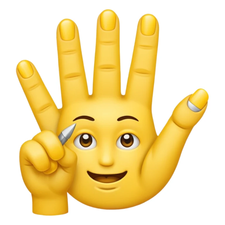 Emoji face with nails putting their index finger and thumb by pressing them together  sticker