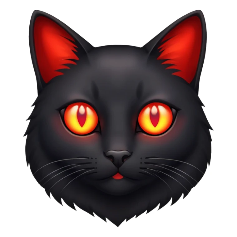 Black cat with glowing red eyes sticker
