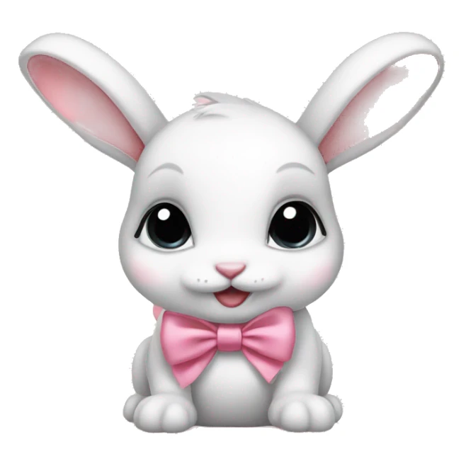 Baby bunny with coquette bow on ear sticker