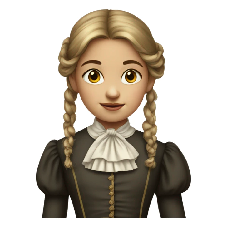 
young girl in 19th century costume sticker