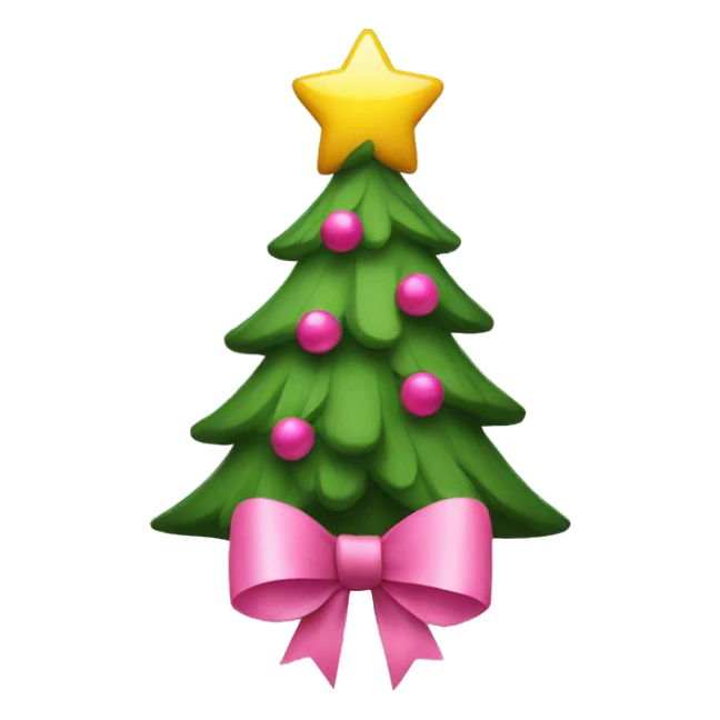 Christmas tree with pink bows on it sticker