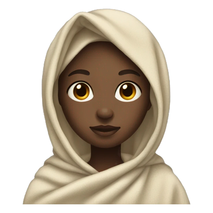 light skin black girl in blanket sticker