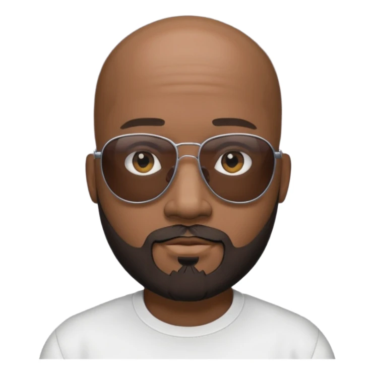 Bald male, Black-lens sunglasses, goatee beard, realistic portrait sticker