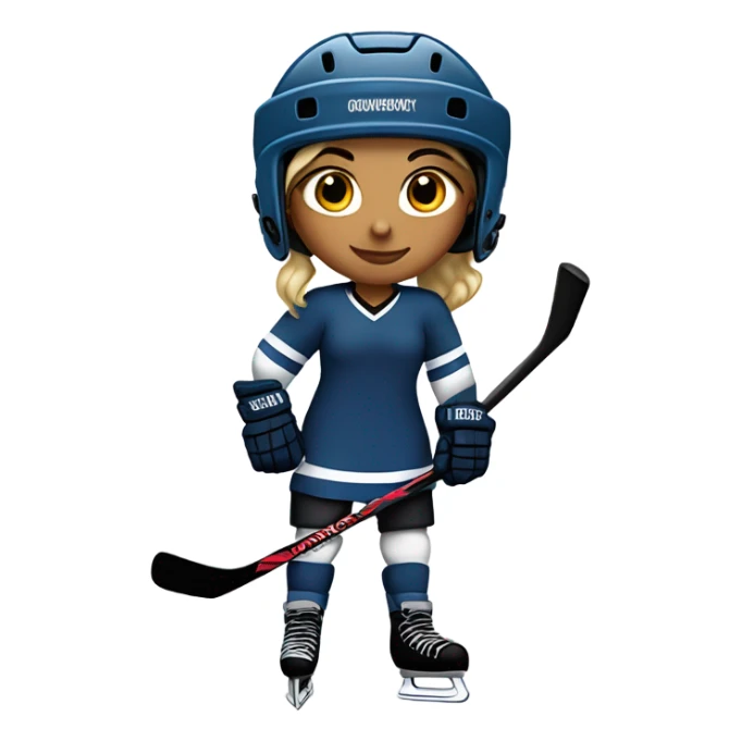 Girl hockey player sticker