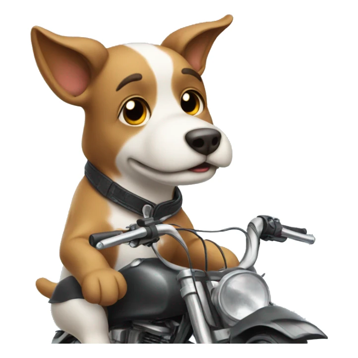 dog on a bike wearing pan sticker
