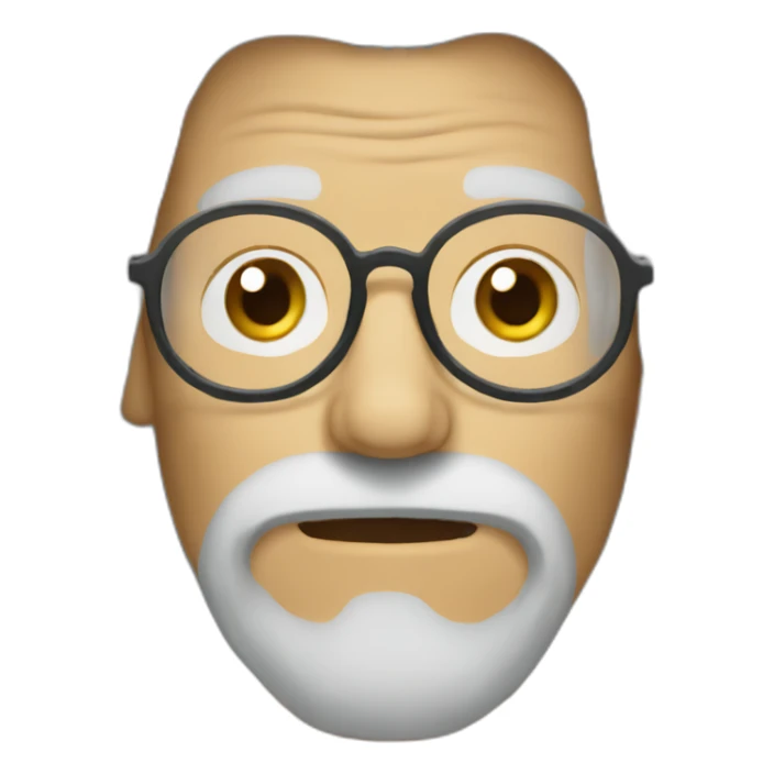 long hair old man with glasses without a beard sticker