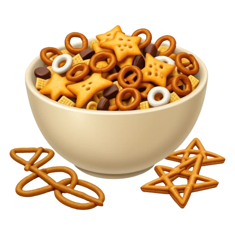 Snack mix with cheez its, bugles and pretzels sticker