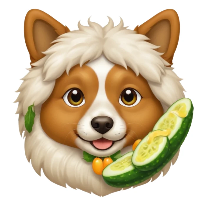 dog relaxing spa with cumcumbers in their eyes sticker