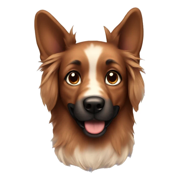 Brown dog with black spots and long fluffy ears sticker