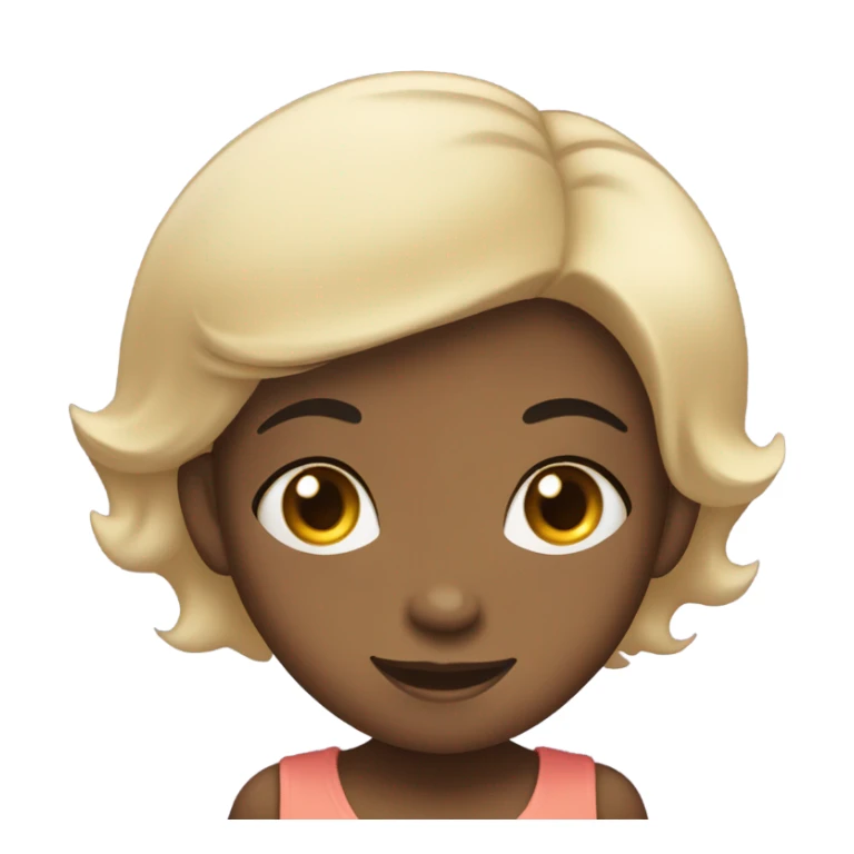 Black girl with short hair making a flirty face sticker