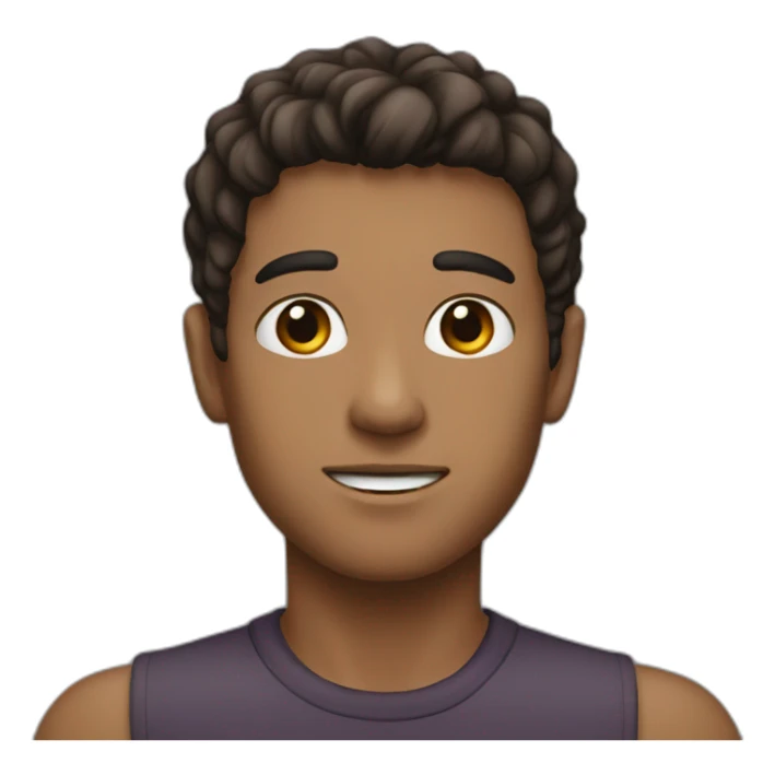 He has dark black eyes He has dark brown hair He is medium-skinned sticker