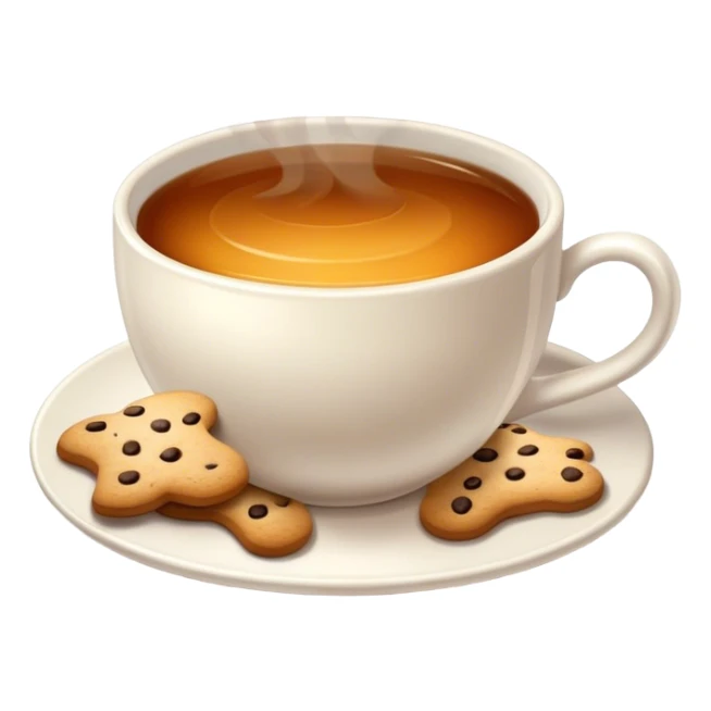 cup of tea with cookies sticker