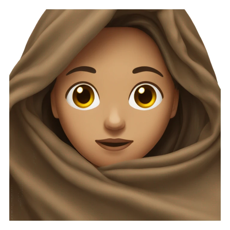 brunette girl long hair with blanket  sticker