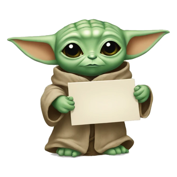  baby yoda holding a blocking sign sticker