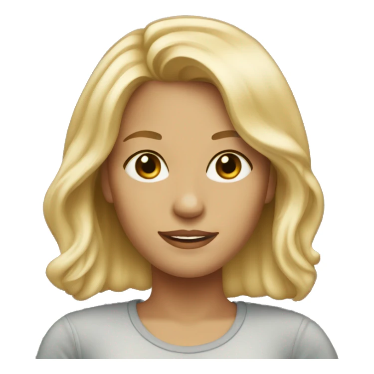 blonde with brown eyes, with not very wavy medium length hair sticker