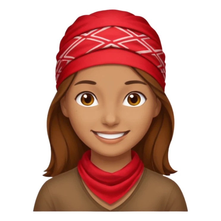 brown haired woman with wearing red bandana sticker