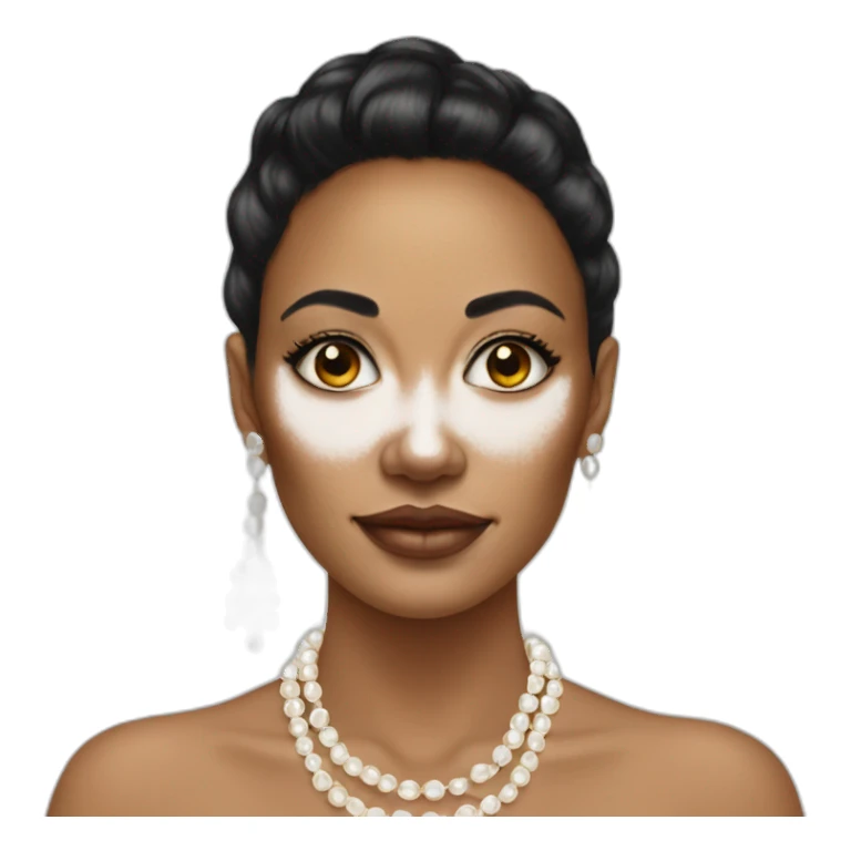 vitiligo women with pearl earrings  sticker