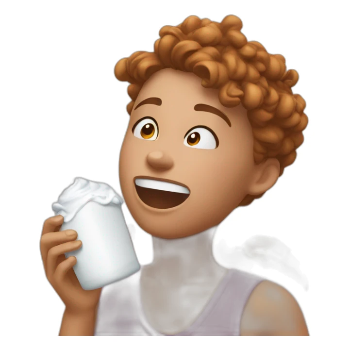 Autumn falls catching yoghurt with her mouth sticker