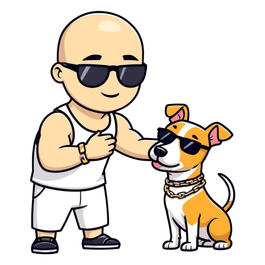 Pitbull and jack russell shaking hands sticker