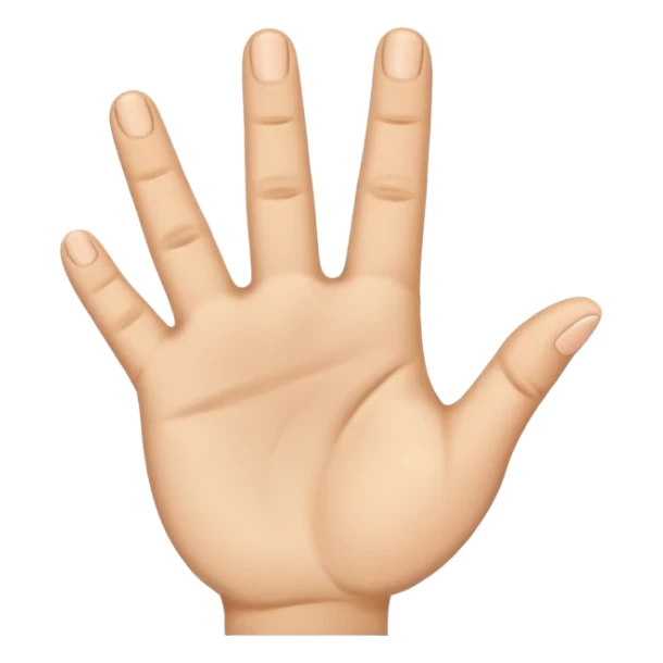 Palm facing hand with thumb index and middle finger out sticker