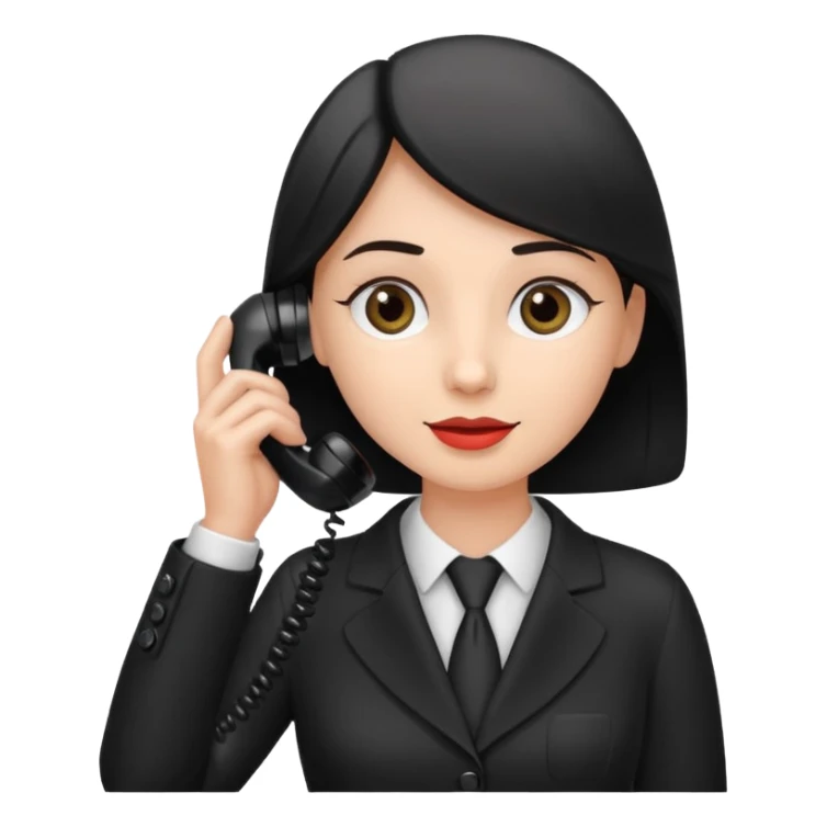 receptionist using Old Typical Phone sticker
