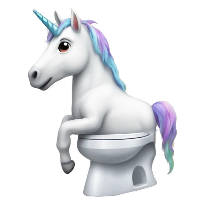 Unicorn sitting on the toilet  sticker