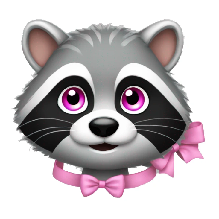 Raccon with a pink bow with adorable eyes sticker