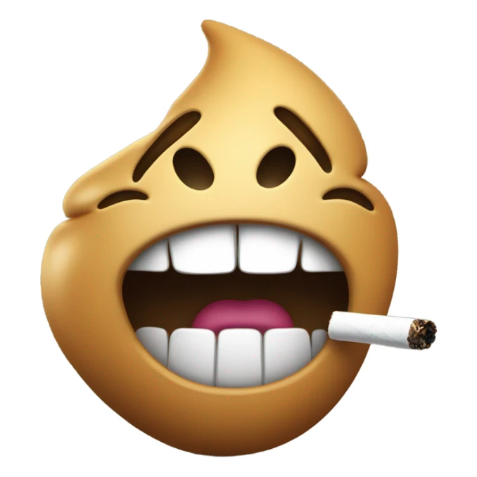 Poop emoji smoking  sticker