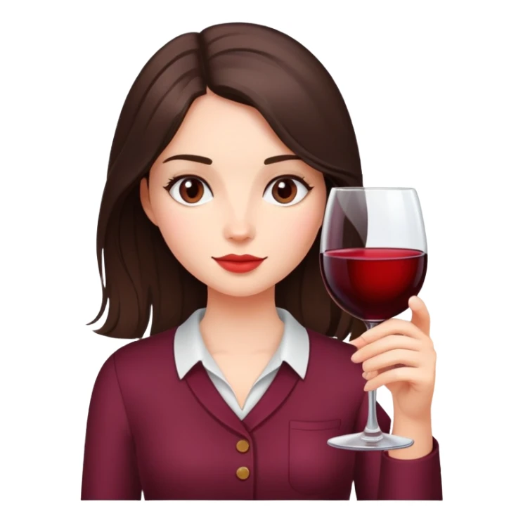 Brunette girl with a glass of wine sticker