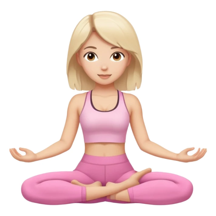 Light haired Brunette yoga girl light pink clothes  sticker