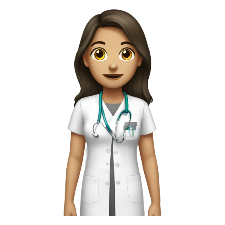 Brunette girl in hospital sticker