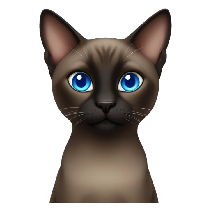 Dark brown and black Siamese cat with blue eyes sticker