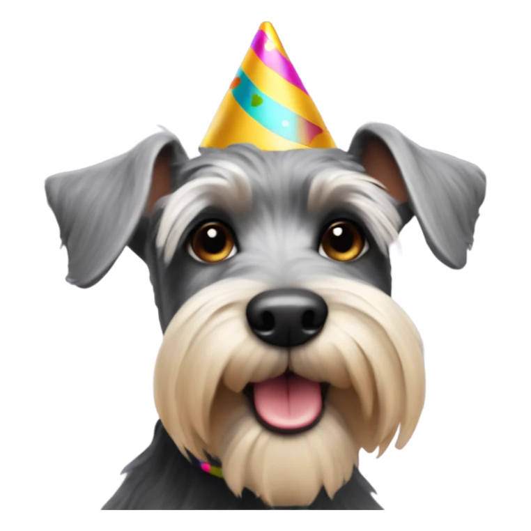 miniature schnauzer dog with party hat on  sticker