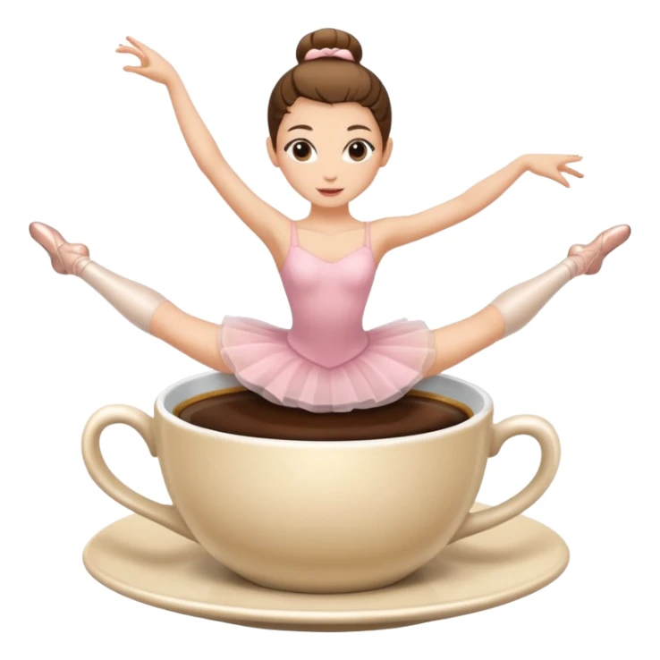 ballerina dancing on a cup of coffee  sticker