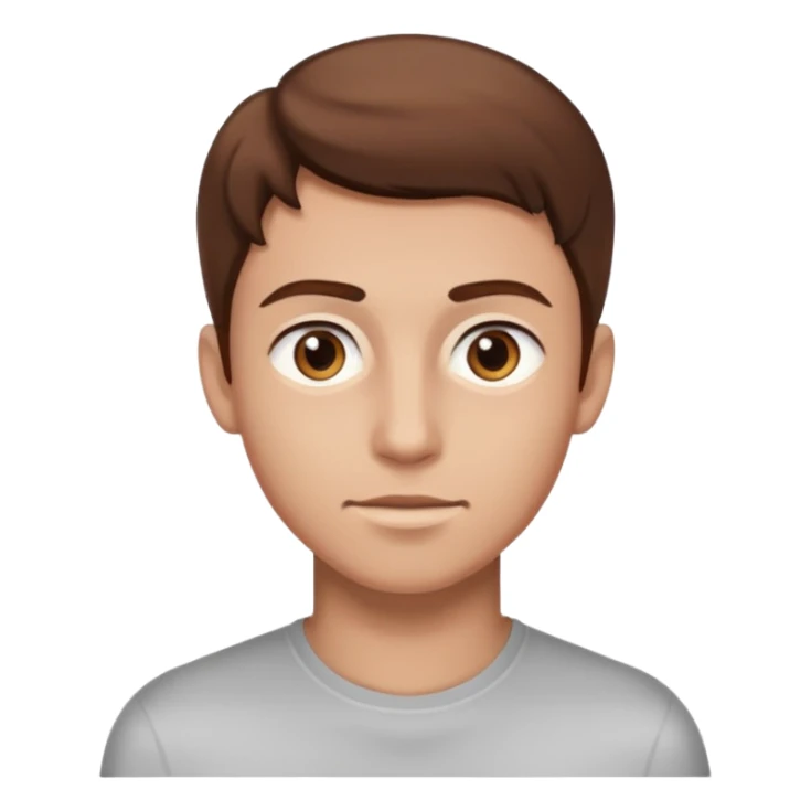 young man with smooth skin, bright eyes, brown hair sticker