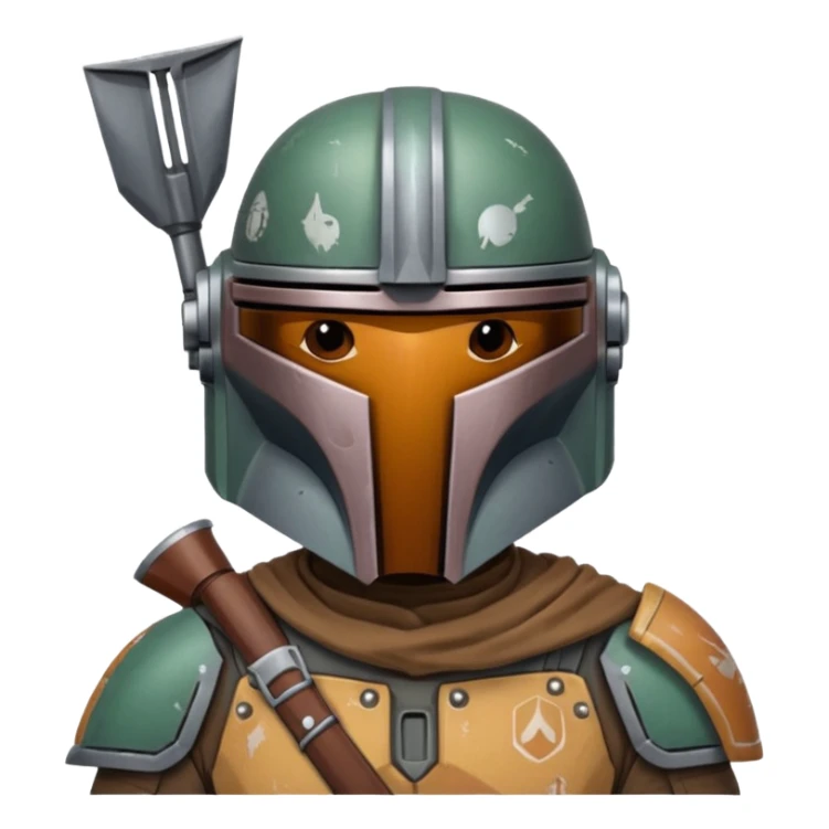combine a stars wars mandalorian bounty hunter with my face? sticker
