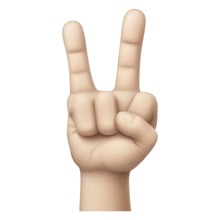Left Hand with two fingers up, keep the two fingers together blur out middle finger  sticker