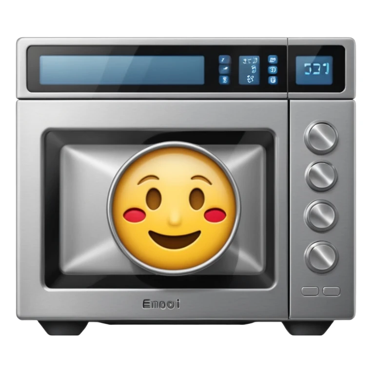 microwave emoji in style of apple sticker