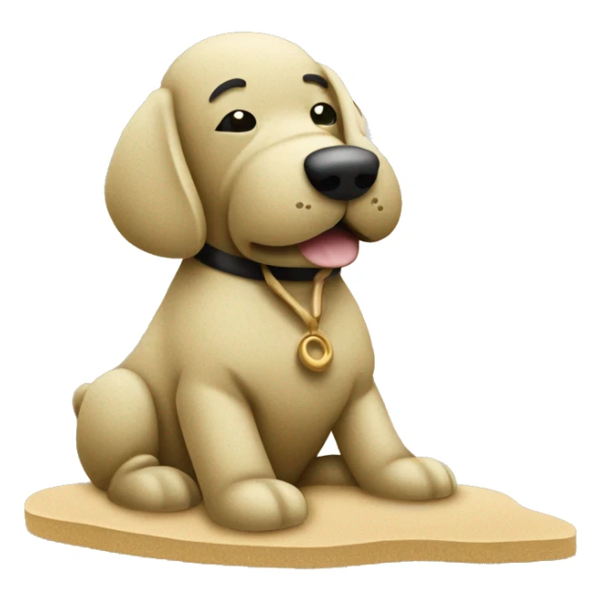 angr sand mosaic dog happy clud    happy moai   cloud sticker