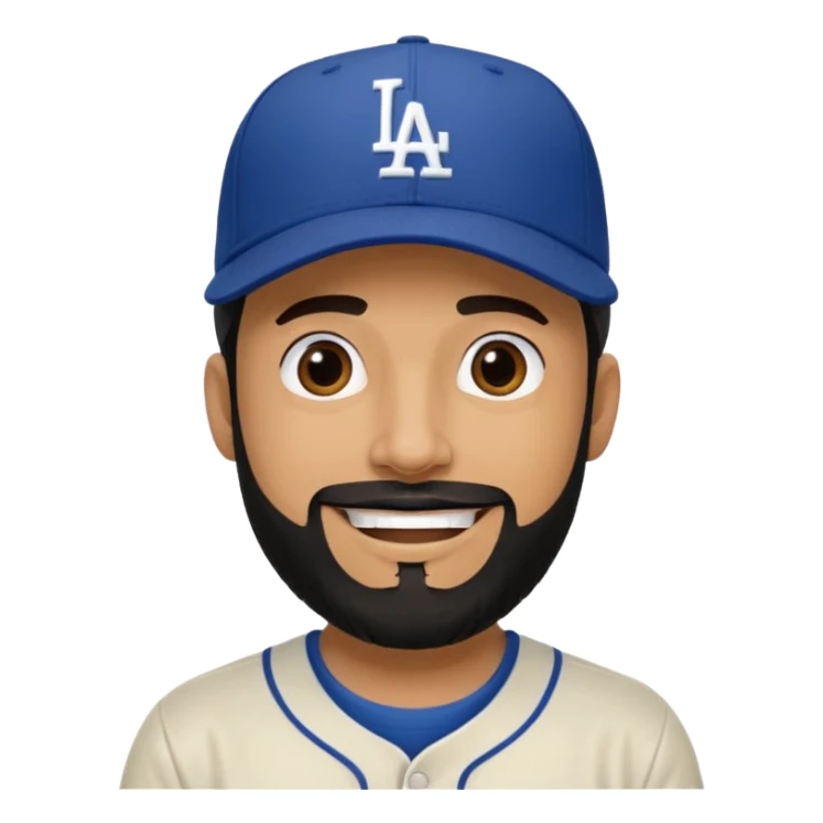 Can you make a guy with a black beard wearing an LA dodger hat? sticker