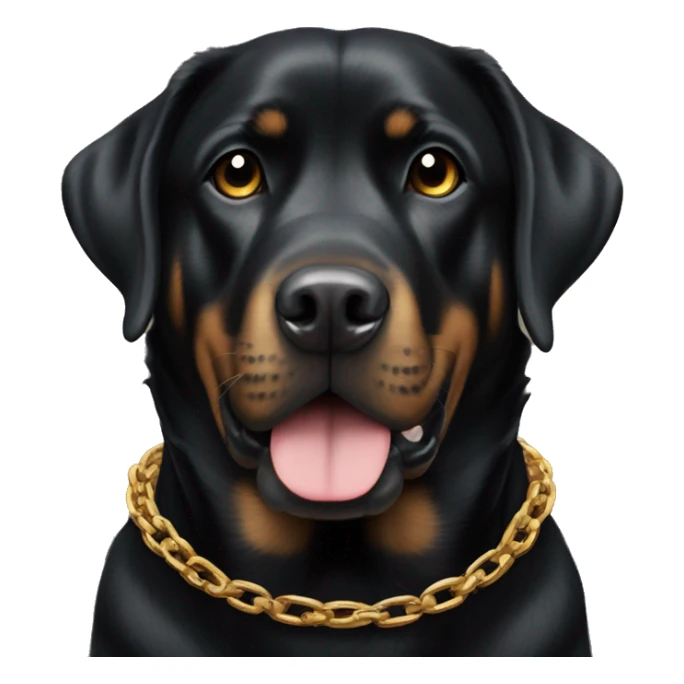 Black lab / Rottweiler mix wearing a gold chain and socks sticker