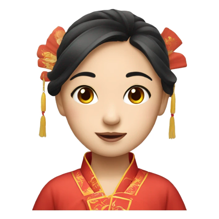 Chinese girl with fan sticker