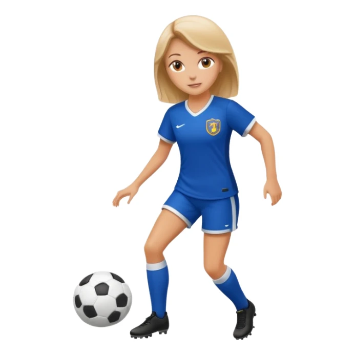 chica blanca jugando futbol sticker