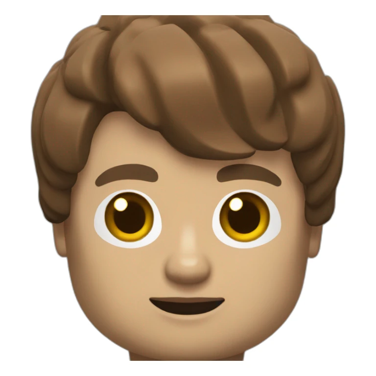 brunette short hair brown eyes lego man sticker