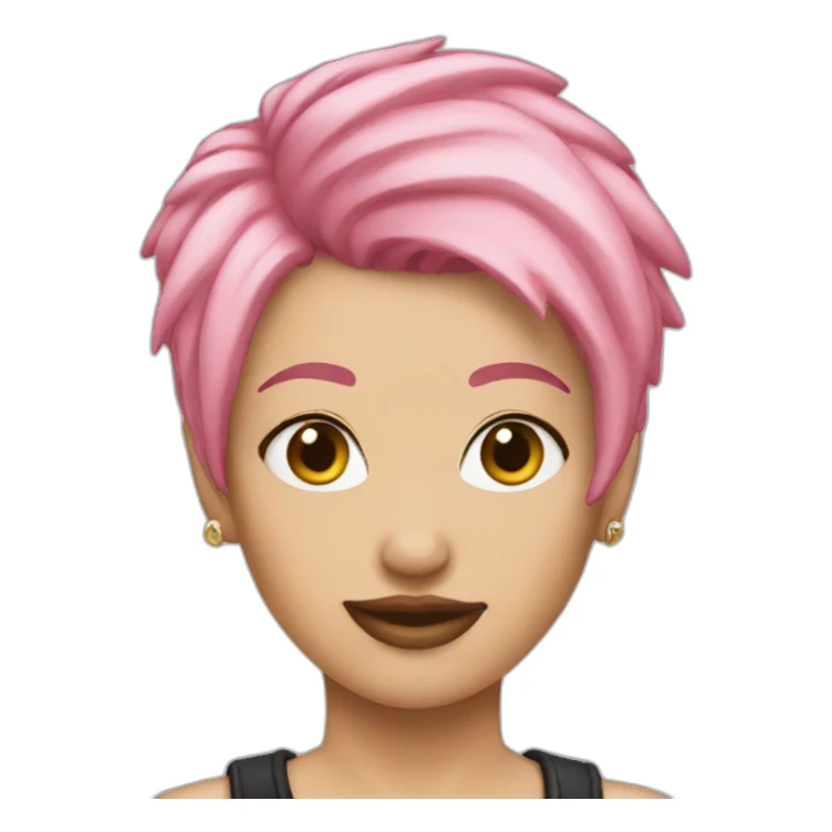 woman pink short hair style punk sticker