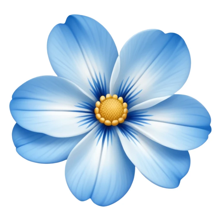 Blue white flower sticker