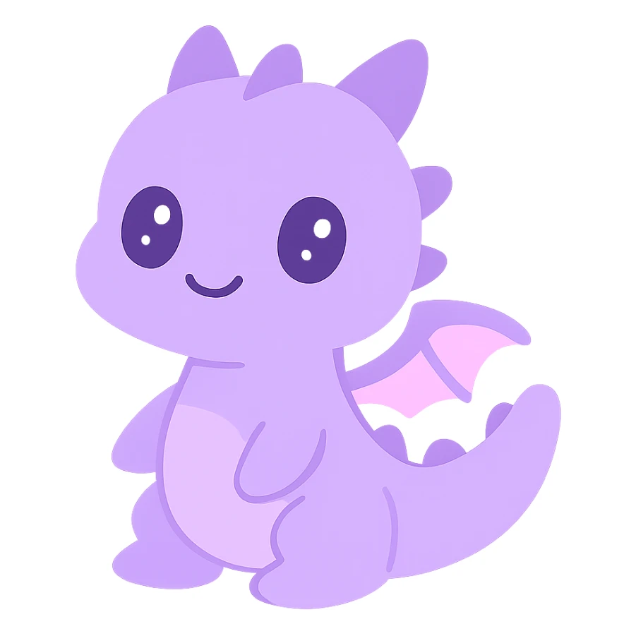purple dragon, cute sticker