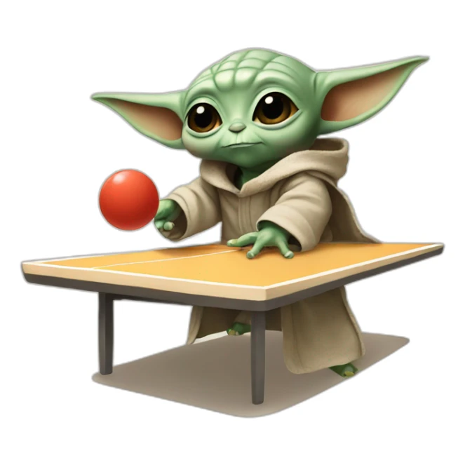 baby yoda playing ping pong sticker